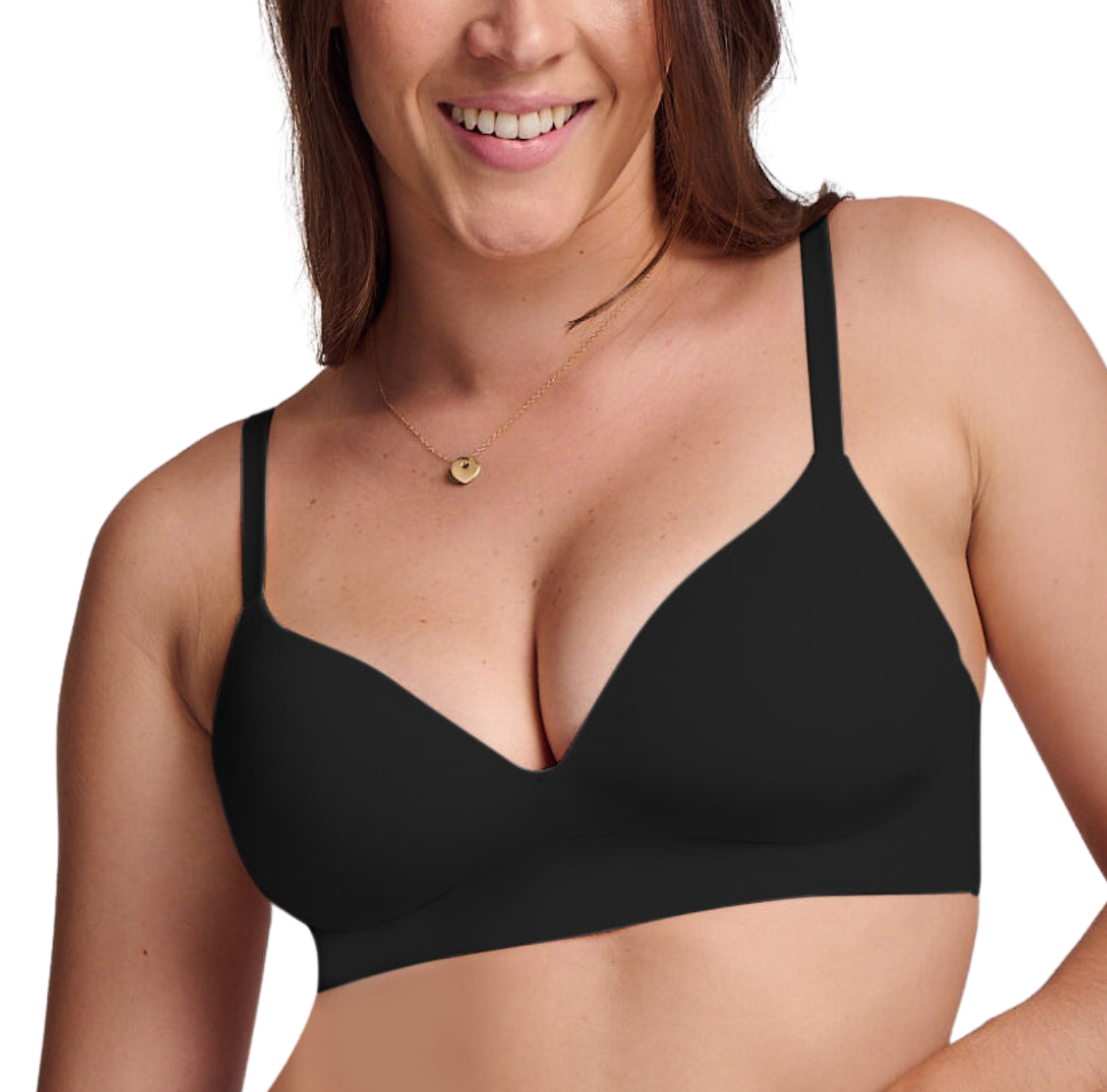 Floatley to The T-Shirt Wireless Lift Bra for Women, Soft Silky Back  Smoothing Everyday Comfort Bra with Removable Pads Black at  Women's  Clothing store