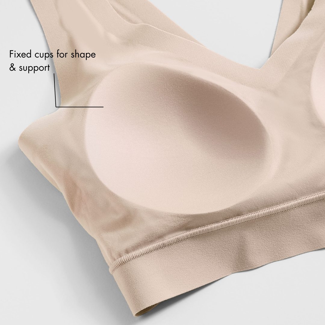 Women's Nylon Seamless Deep V Wireless Bra Comfort Support